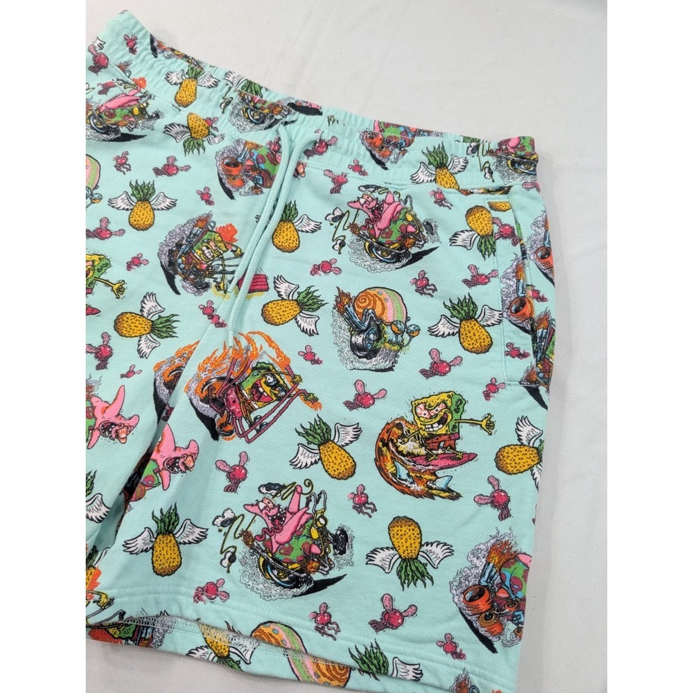 H&M SpongeBob SquarePants Psychedelic Swim Trunks — Mens Large Gnarly Surf